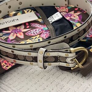 COAH White and Brown Women's Belt